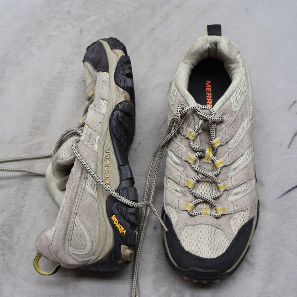 Merrell Women 8 Athletic Shoes Beige Moab 2 Ventilator Suede Mesh Hiking Sneaker